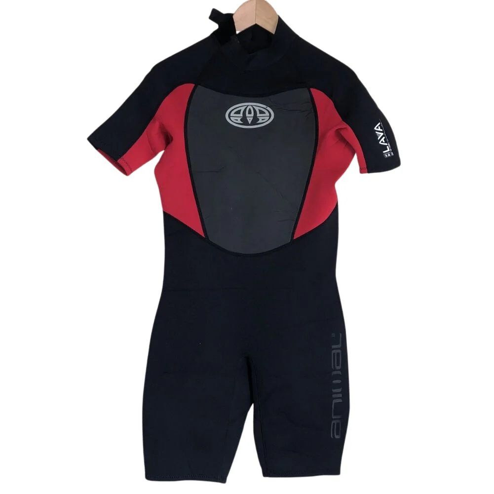 Animal Mens Lava BZ Shorty Wetsuit - Black/Red