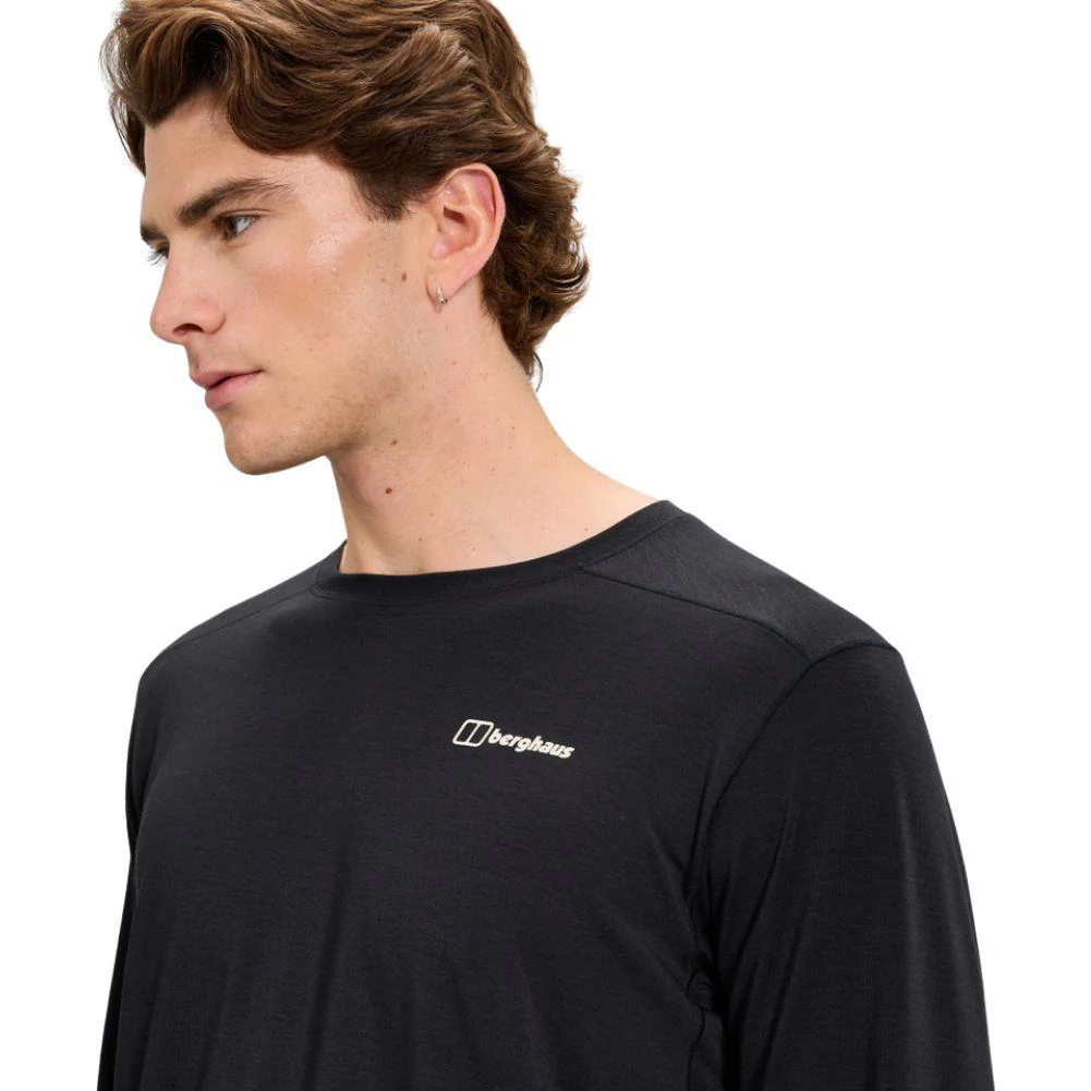 Berghaus Men's Delta Long Sleeve Tech Tee (Black) - Image 3