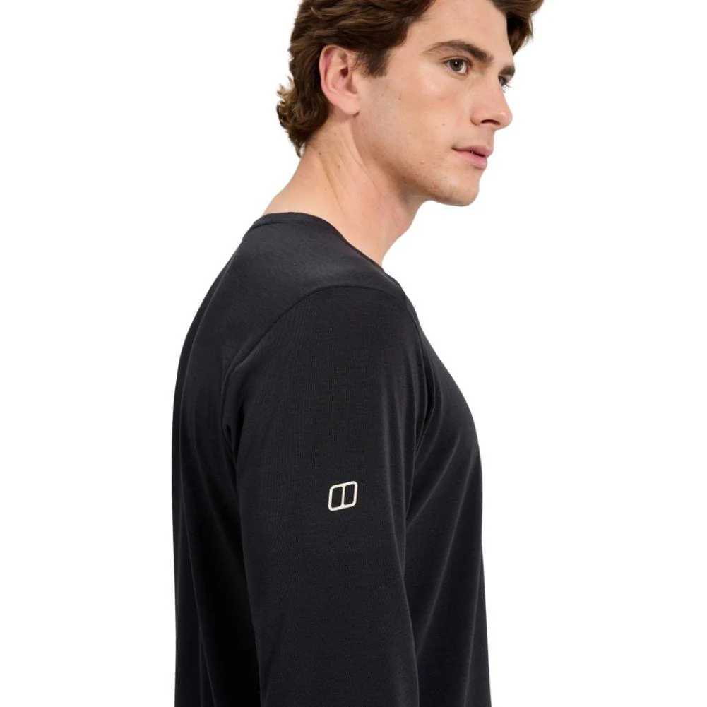 Berghaus Men's Delta Long Sleeve Tech Tee (Black) - Image 4