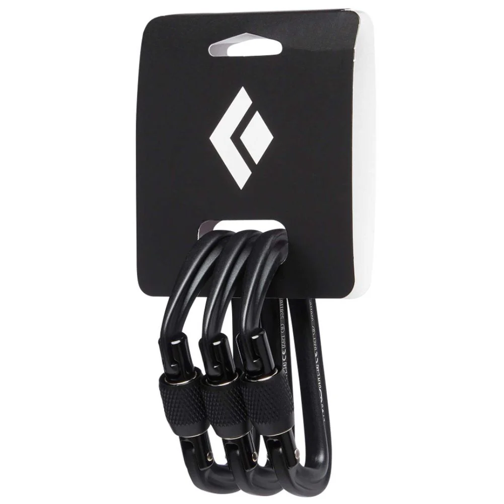 Black Diamond Hotforge Screwgate Carabiner - 3 Pack