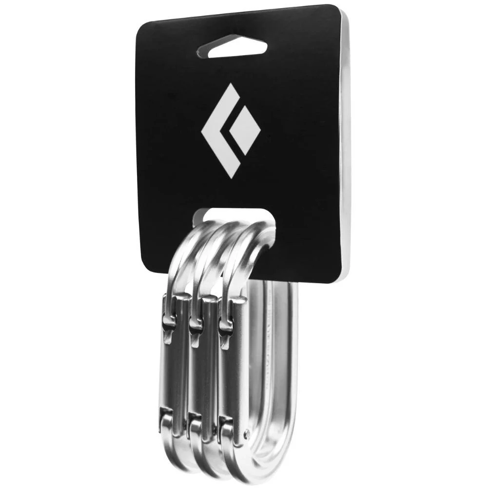 Black Diamond Oval Keylock Carabiner 3-Pack