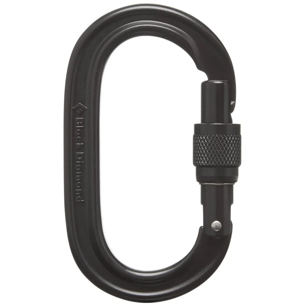Black Diamond Oval Keylock Screwgate Carabiner (Black)