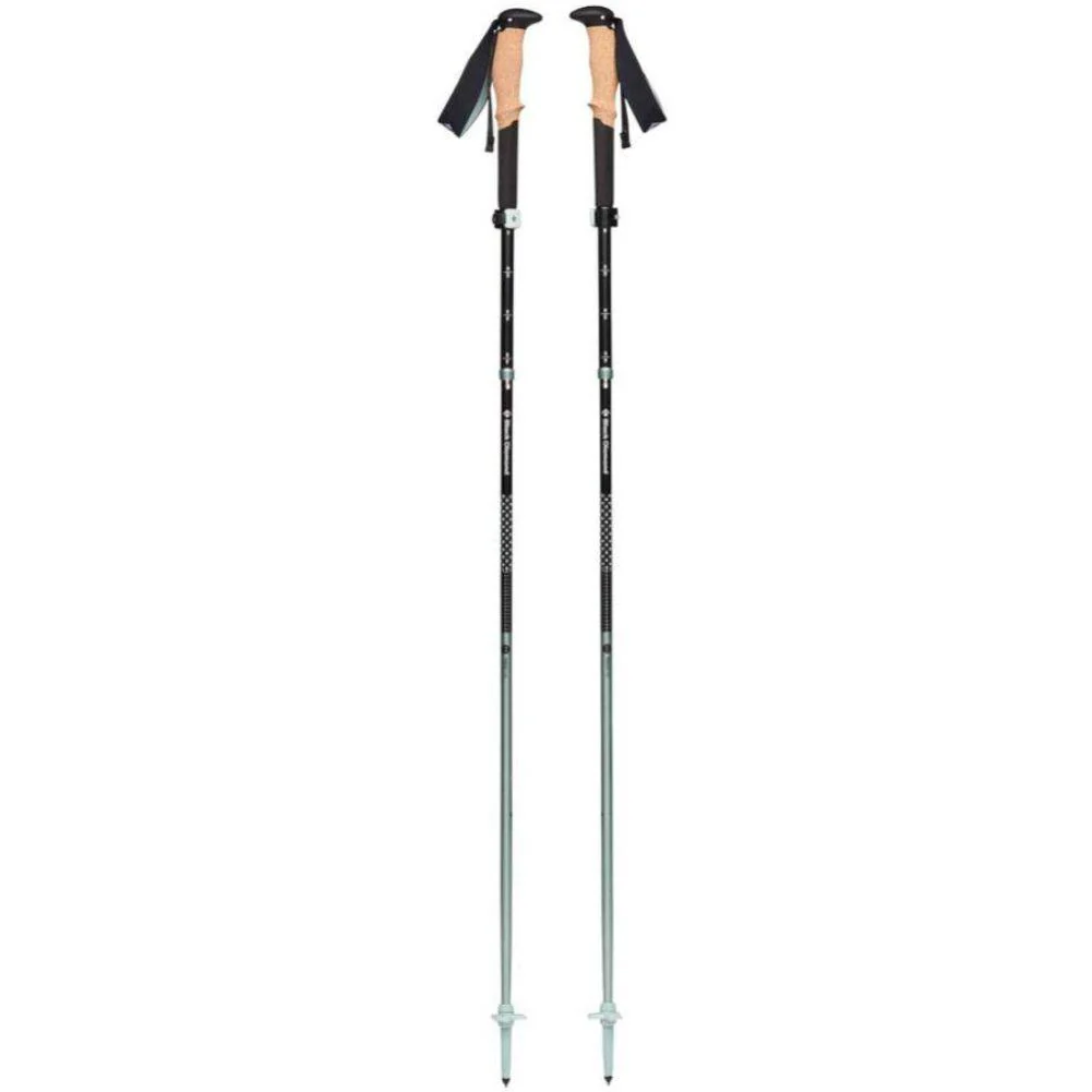 Black Diamond Pursuit FLZ Trekking Poles - S/M 100-125cm (Black/Foam Green) - Image 2