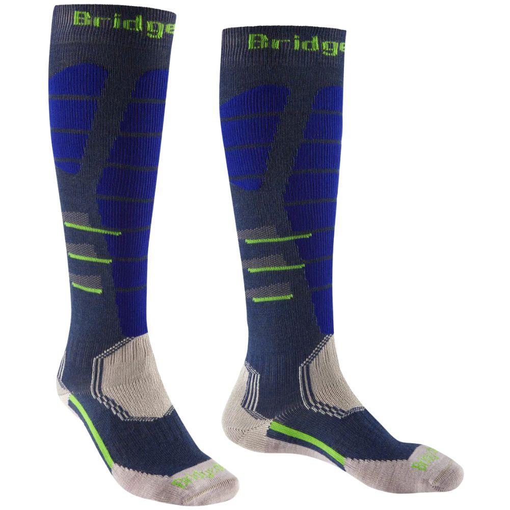 Bridgedale Men's Ski Easy On Merino Endurance Over Calf Ski Socks (Denim/Blue)