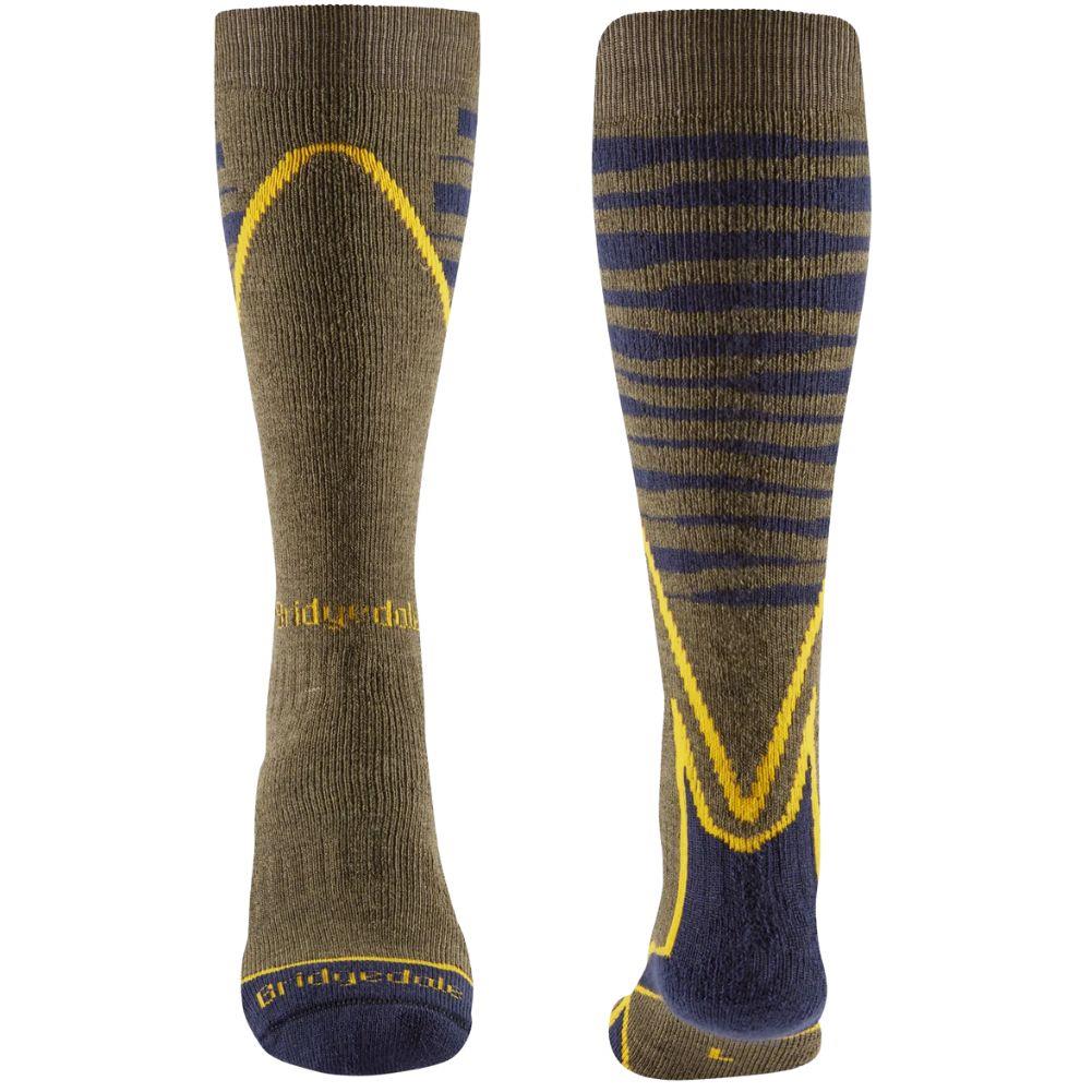 Bridgedale Men's Ski Heavyweight Merino Performance Over Calf Ski Socks (Olive/Navy) - Image 2