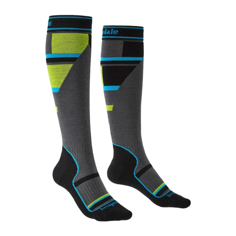 Bridgedale Mountain Junior Ski Socks (Grey/Green)