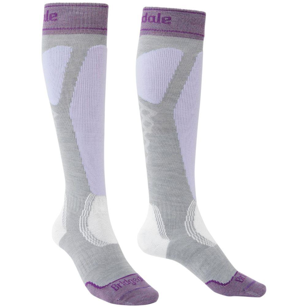 Bridgedale Women's Ski Easy On Merino Endurance Over Calf Ski Socks (Grey/Lilac)