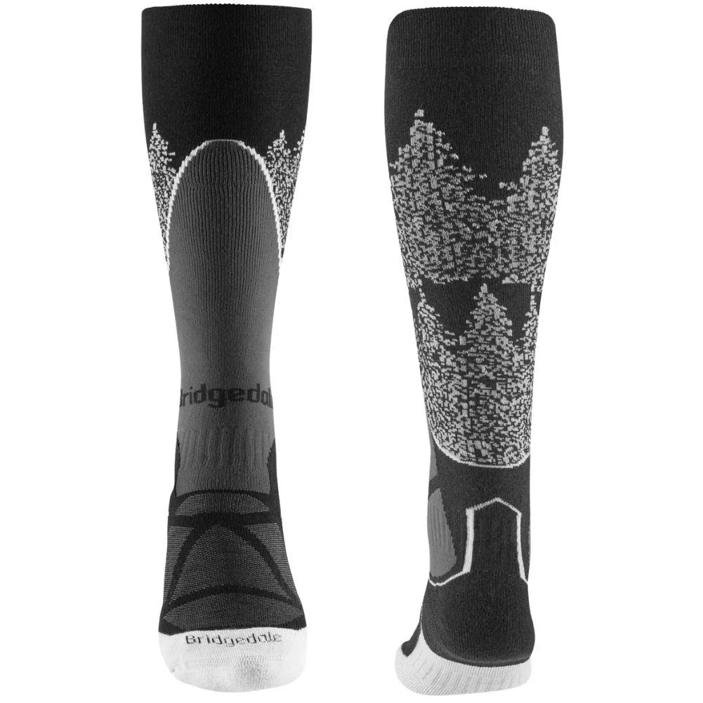 Bridgedale Women's Ski Midweight Merino Endurance Over Calf Ski Socks (Black/White) - Image 2