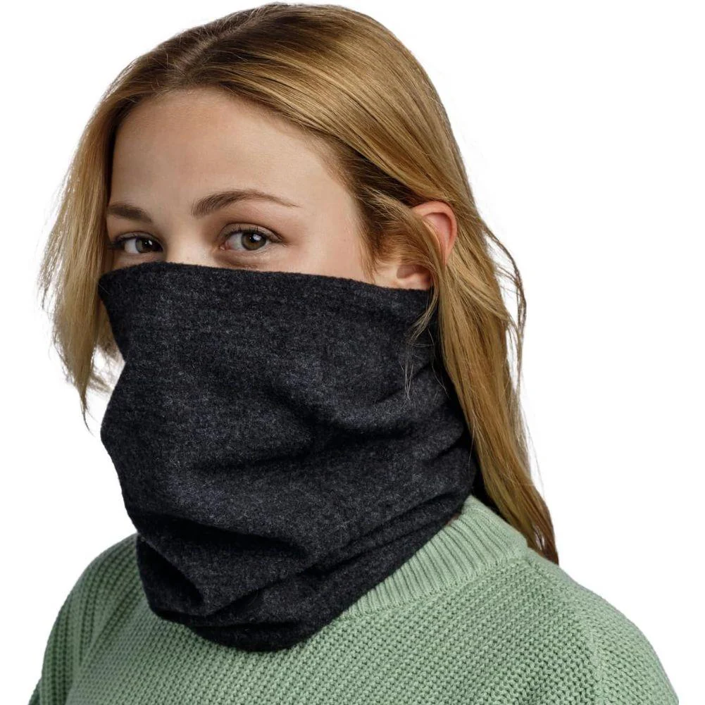 Buff Merino Fleece Neck Warmer (Solid Black) - Image 3