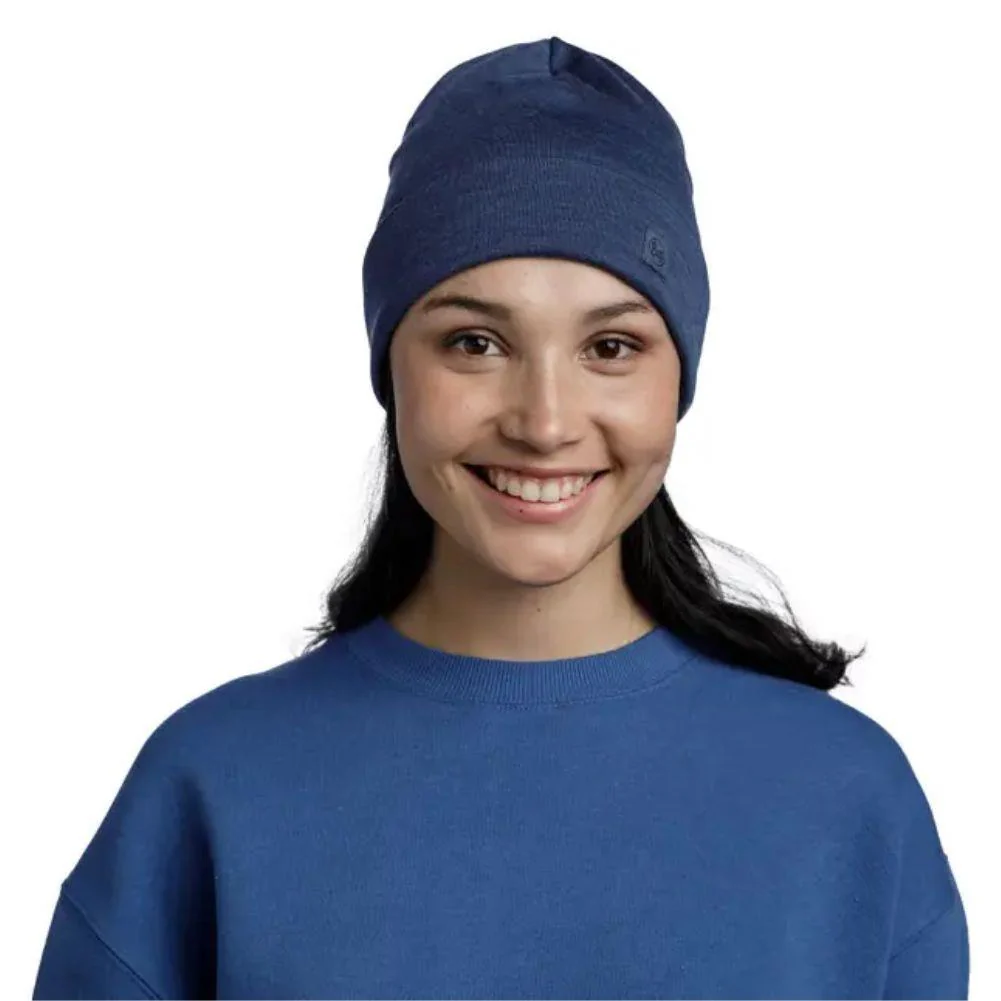 Buff Merino Heavyweight Beanie Solid (Night Blue) - Image 3