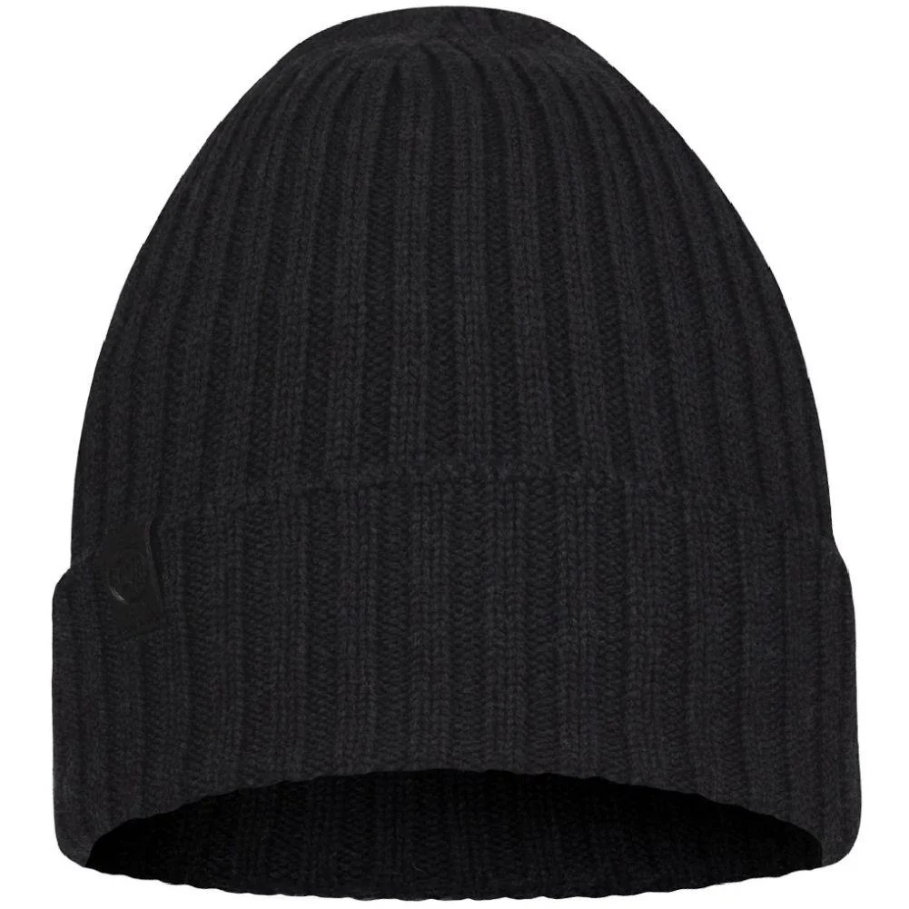 Buff Merino Wool Knitted Beanie (Norval Graphite)
