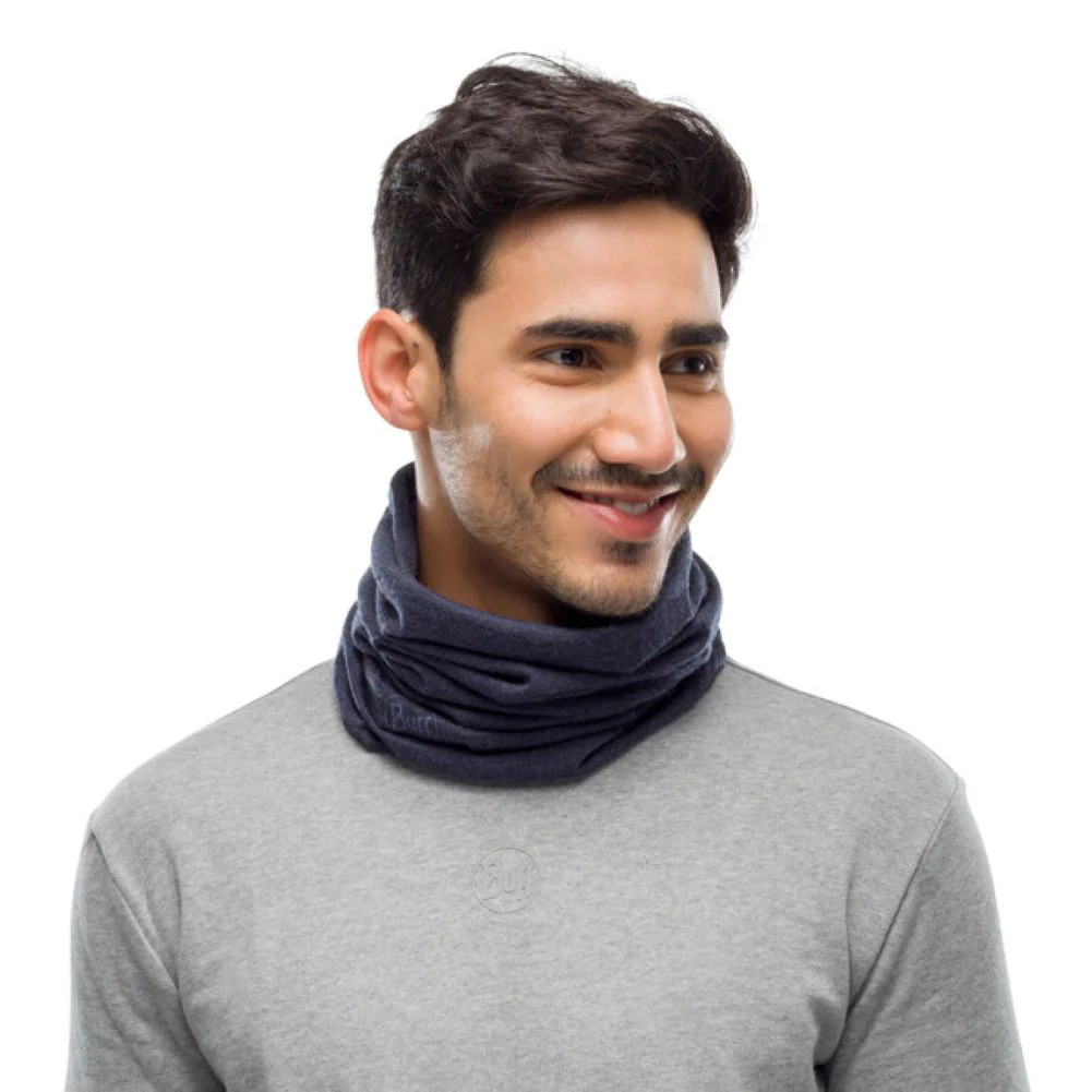 Buff Midweight Merino Wool Neckwarmer/Facecover ( Melange - Night Blue) - Image 2