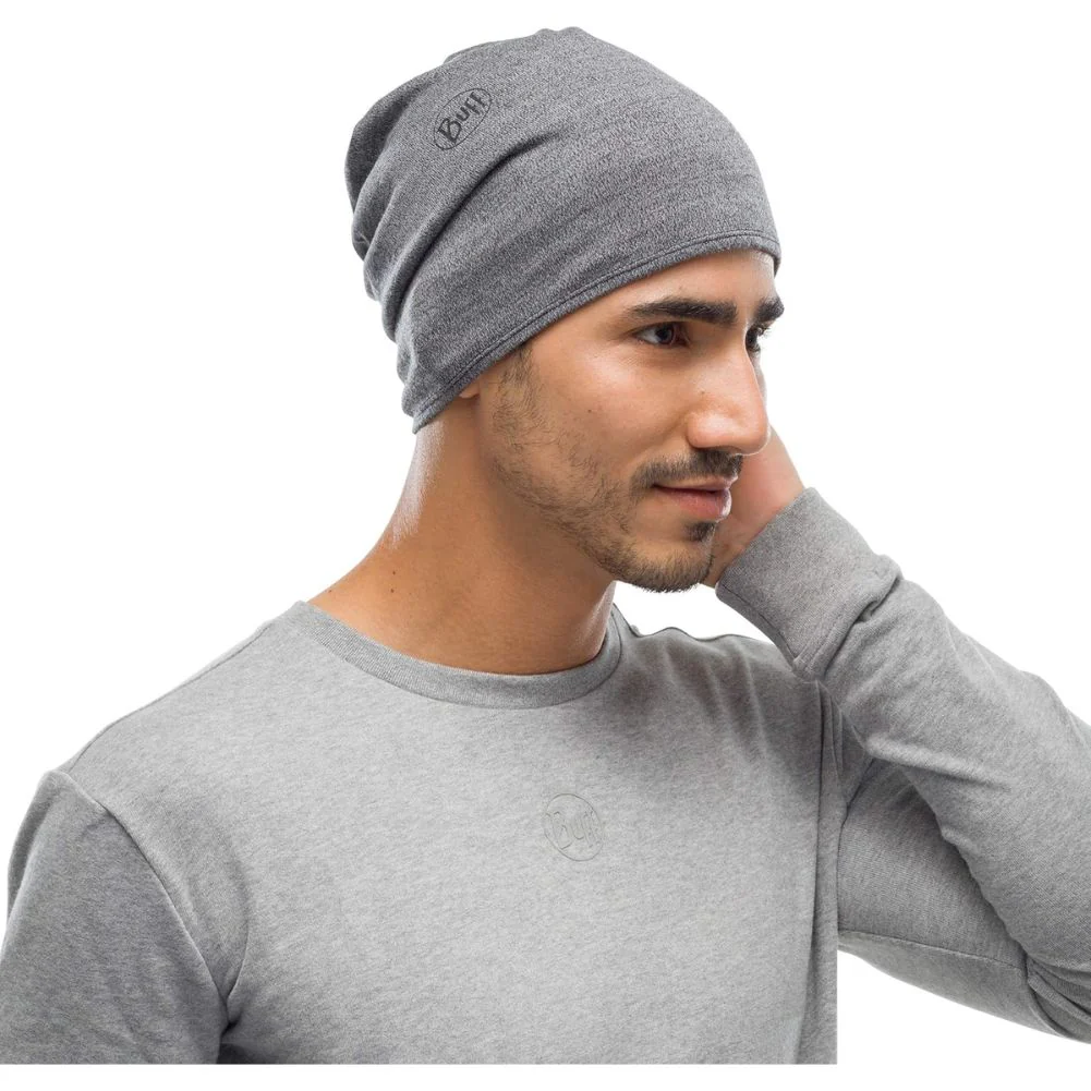 Buff Midweight Merino Wool Neckwarmer/Facecover (Light Grey Melange) - Image 4