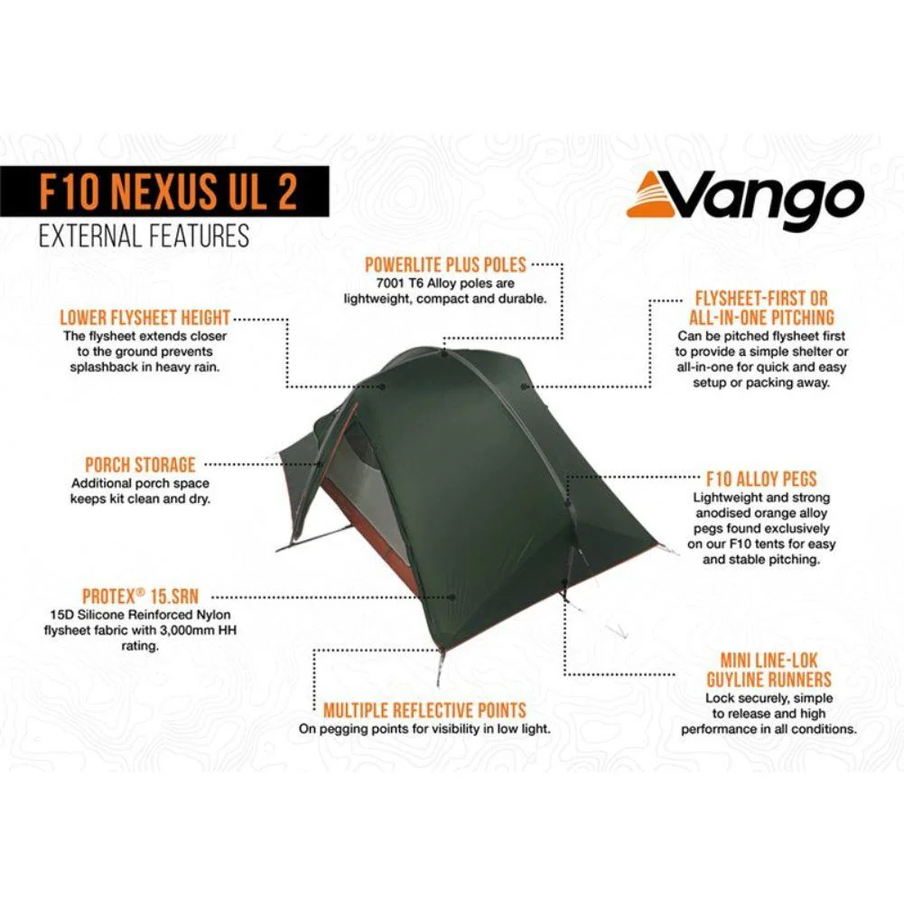 Force Ten (F10) Nexus UL 2 Tent - 2 Man Lightweight Tent - Image 7