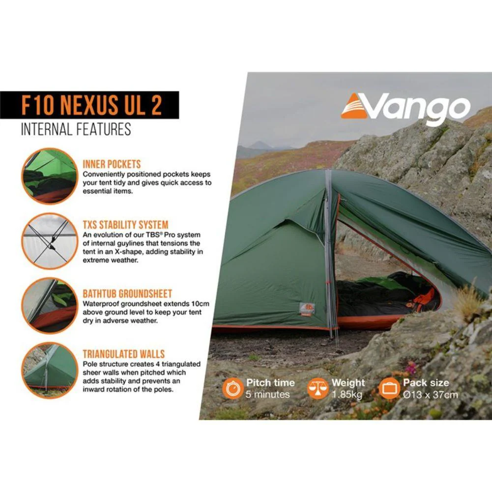 Force Ten (F10) Nexus UL 2 Tent - 2 Man Lightweight Tent - Image 8