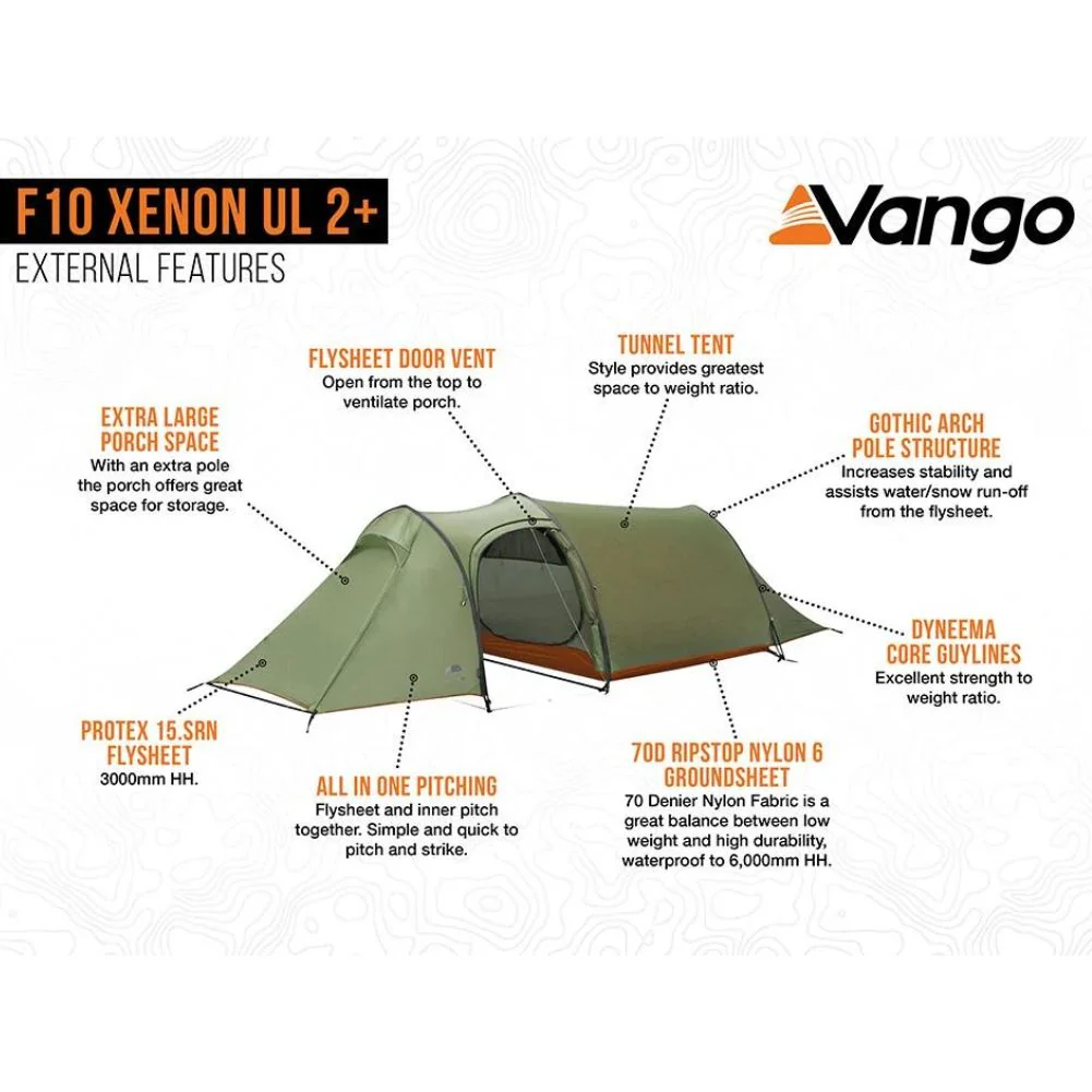 Force Ten (F10) Xenon UL 2 Plus Tent - 2 Man Lightweight Tent - Image 14