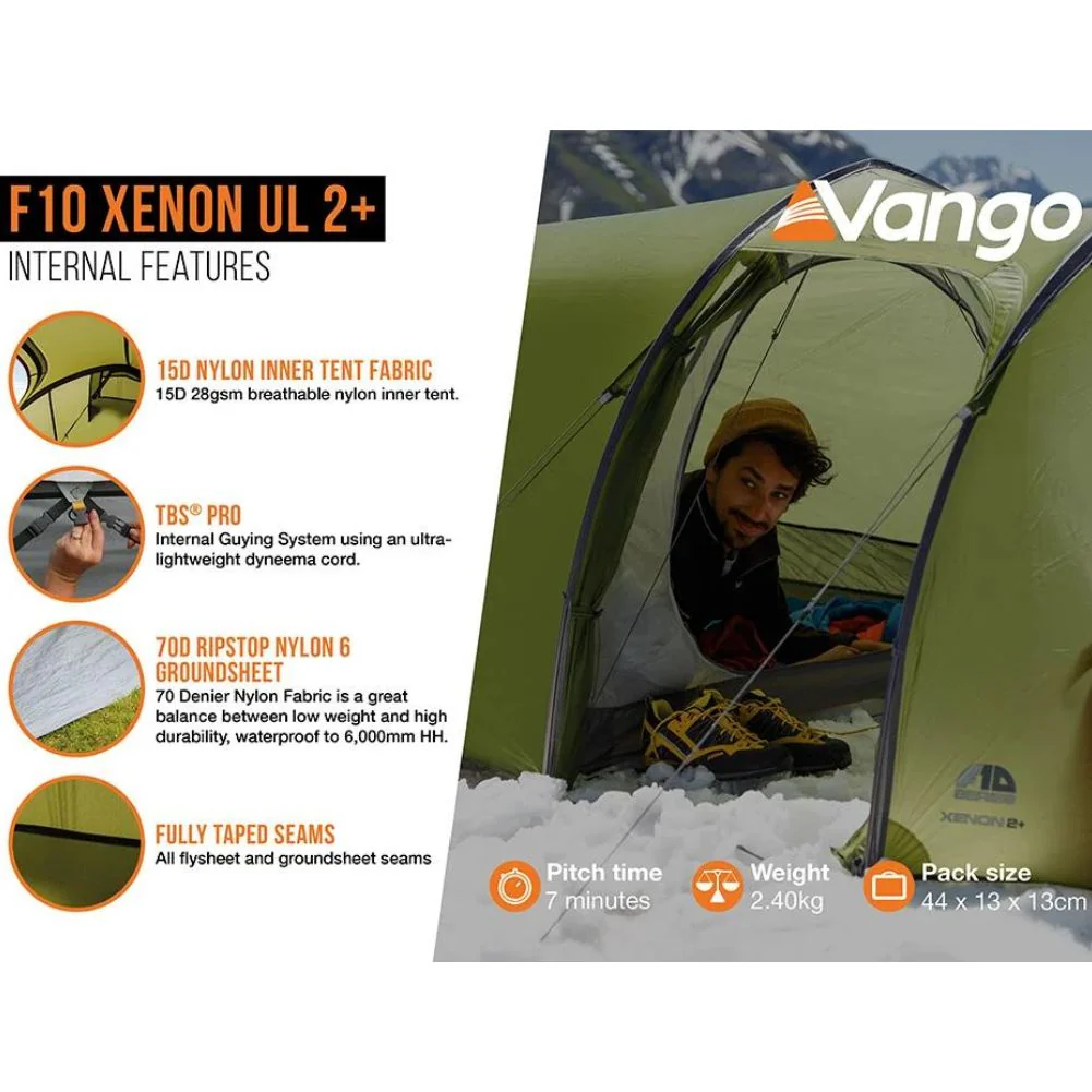 Force Ten (F10) Xenon UL 2 Plus Tent - 2 Man Lightweight Tent - Image 15