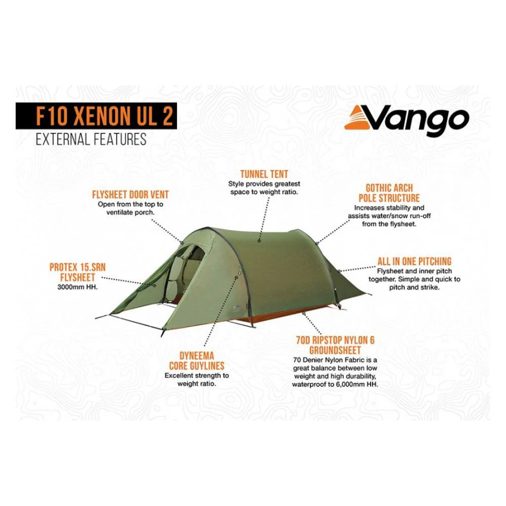 Force Ten (F10) Xenon UL 2 Tent - 2 Man Lightweight Trekking Tent - Image 13