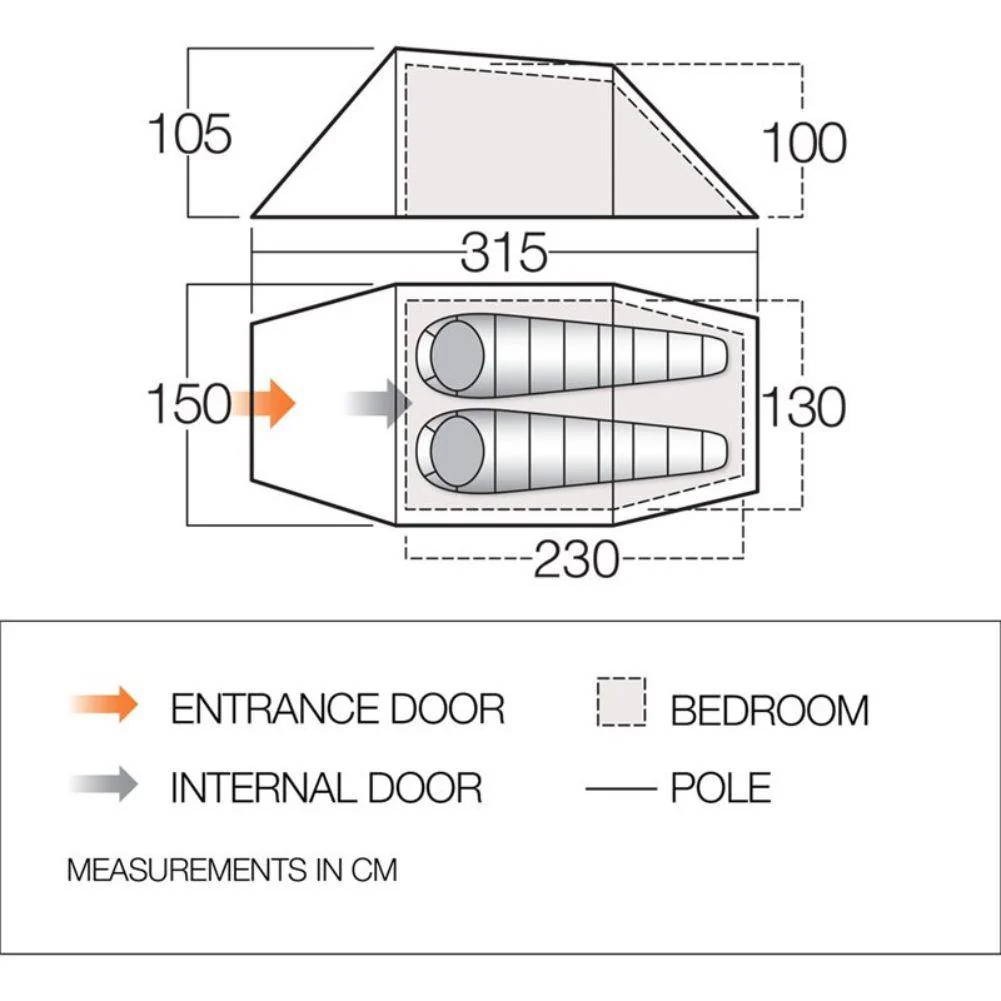 Force Ten (F10) Xenon UL 2 Tent - 2 Man Lightweight Trekking Tent - Image 2