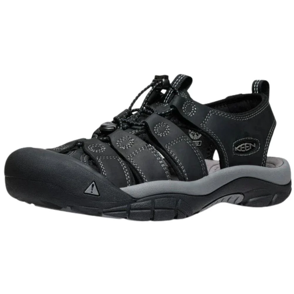 Keen Men's Newport Leather Sandal (Black/Steel Grey) - Image 3