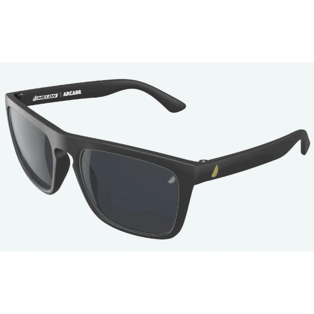 Melon Arcade Sunglasses Black - Gold icons - Photochromic Smoke - Image 3