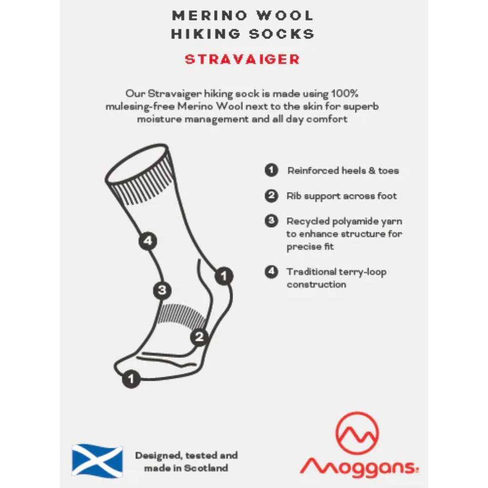 Moggans Stravaiger Merino Hiking Socks (Liath/Grey) - Image 2