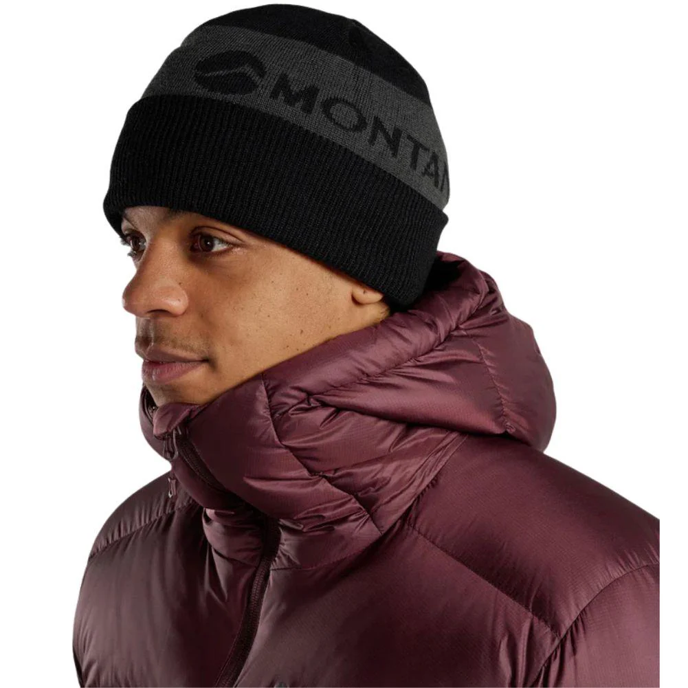 Montane Logo Cuffed Beanie Hat (Black) - Image 2