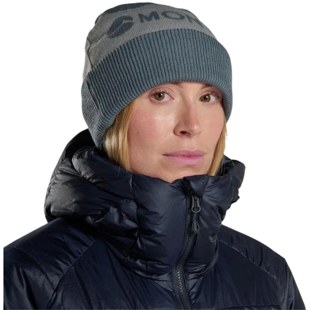 Montane Logo Cuffed Beanie Hat (Stone Blue) - Image 3