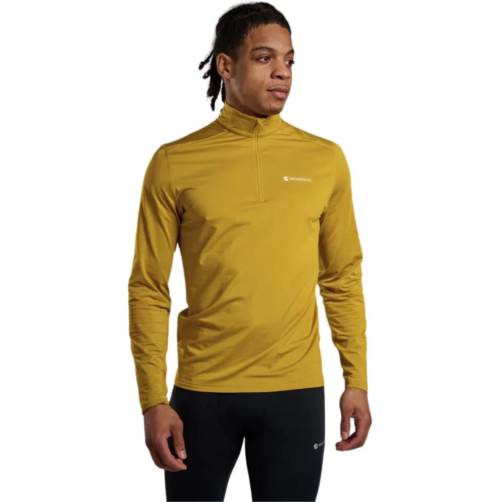 Montane Men's Dart XT Thermal Zip Neck Long Sleeved Top (Ginkgo Gold) - Image 2