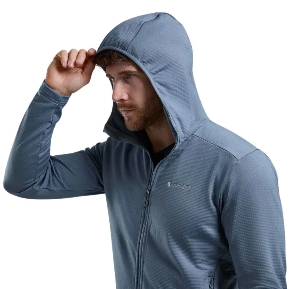 Montane Men's Protium Hooded Fleece Jacket (Stone Blue) - Image 5