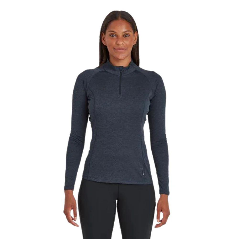 Montane Women's Dart Zip Neck Long Sleeve T-Shirt (Eclipse) - Image 2