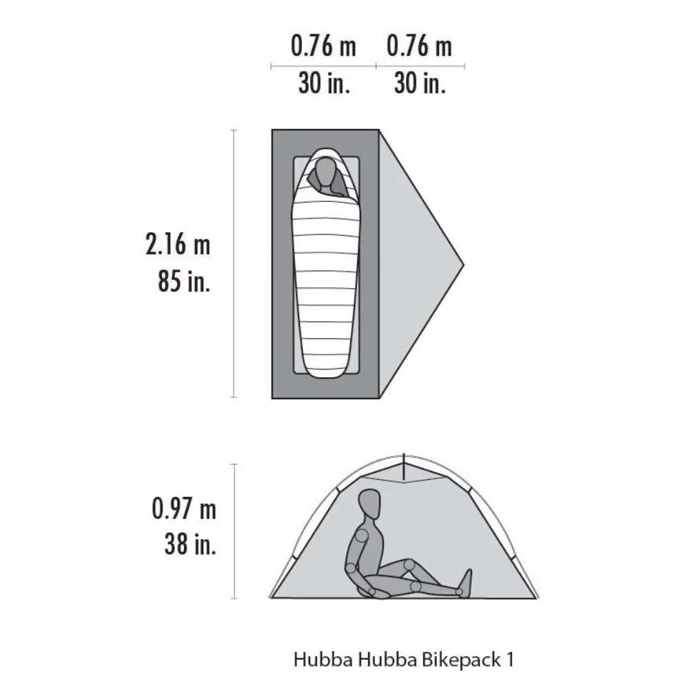 MSR Hubba Hubba Bikepack 1 Tent - 1 Man Bikepacking/Trekking Tent - Image 8