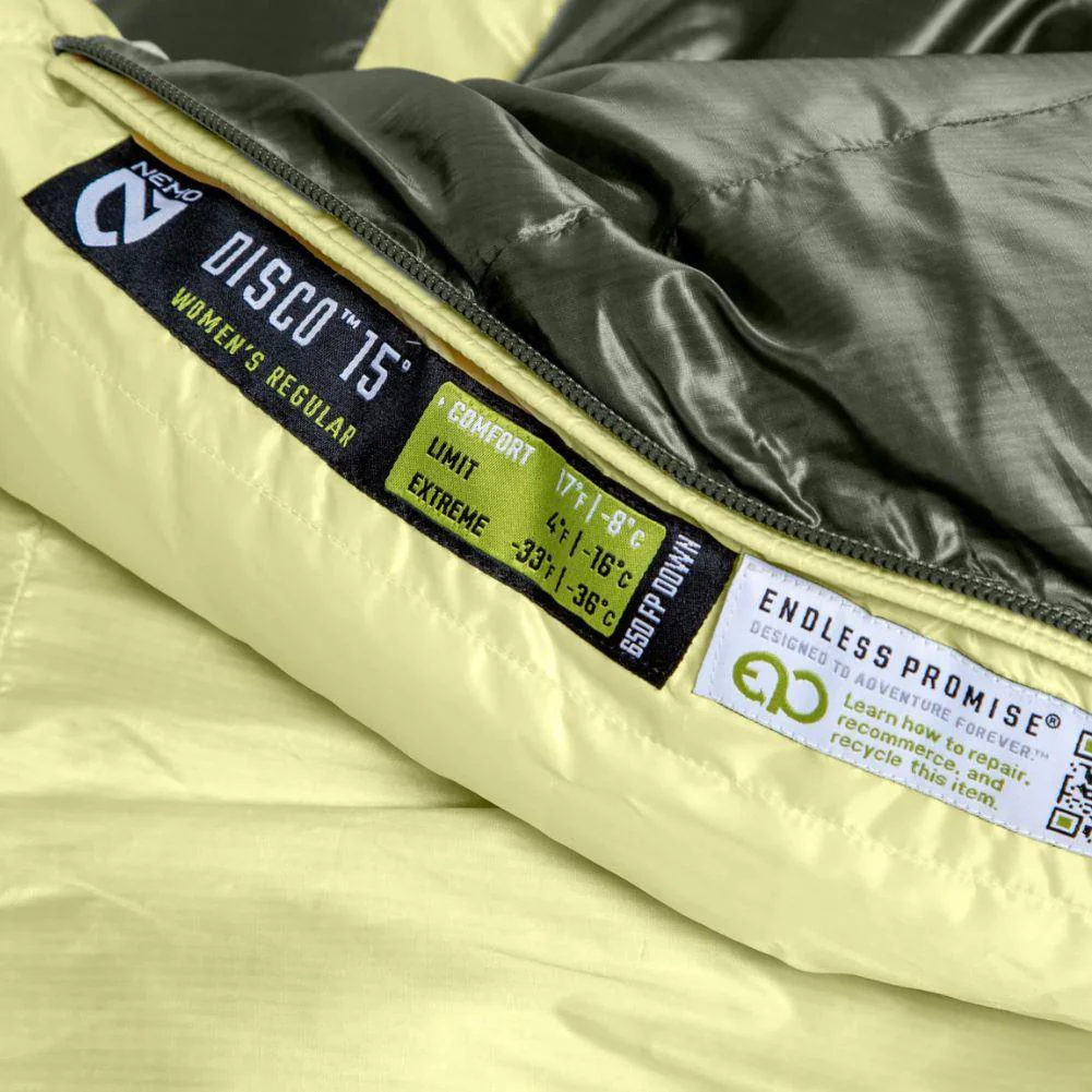 Nemo Equipment Disco Women's Endless Promise 15°F Regular Down Sleeping Bag (Boreal) - Image 15