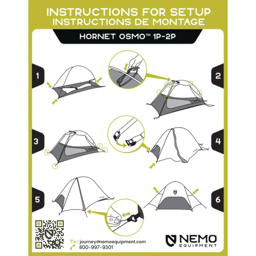 Nemo Equipment Hornet OSMO Ultralight Backpacking Tent - 2 Person Tent - Image 24