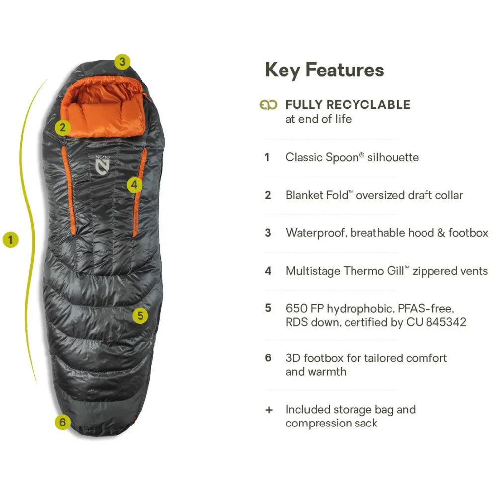 Nemo Equipment Men's Disco Endless Promise 30°F Regular Down Sleeping Bag (Chimera) - Image 19