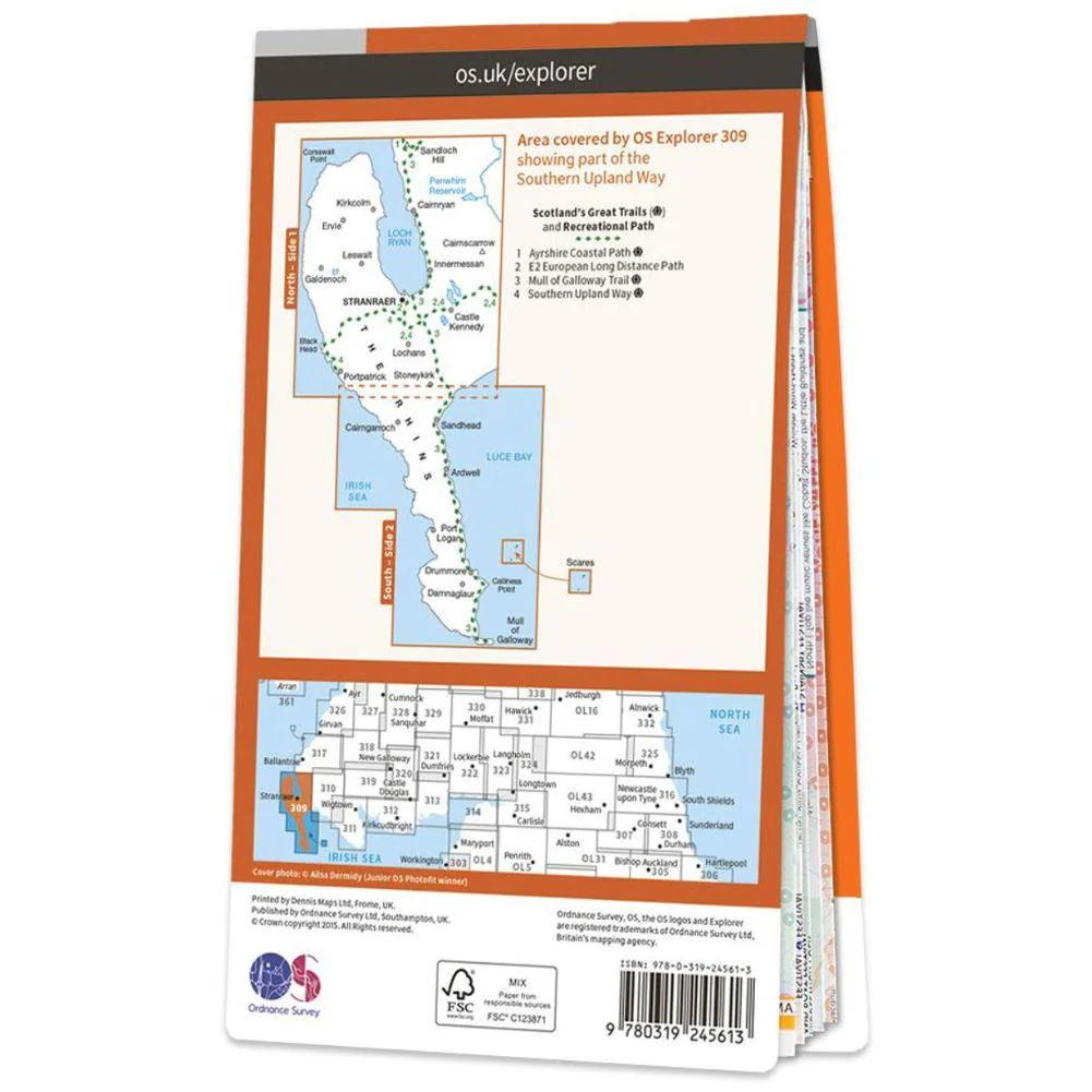 Ordnance Survey Explorer Map 309 - Stranraer & The Rhins - Image 3
