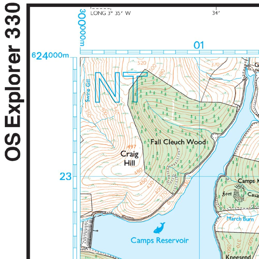 Ordnance Survey Explorer Map 330 Moffat &amp; St Mary's Loch - Image 4