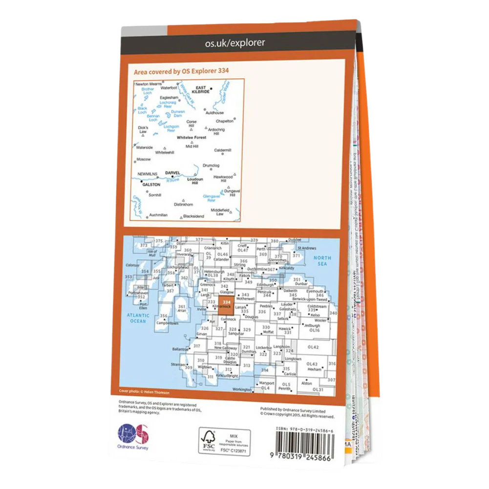Ordnance Survey Explorer Map 334 East Kilbride, Galston & Darvel - Image 3