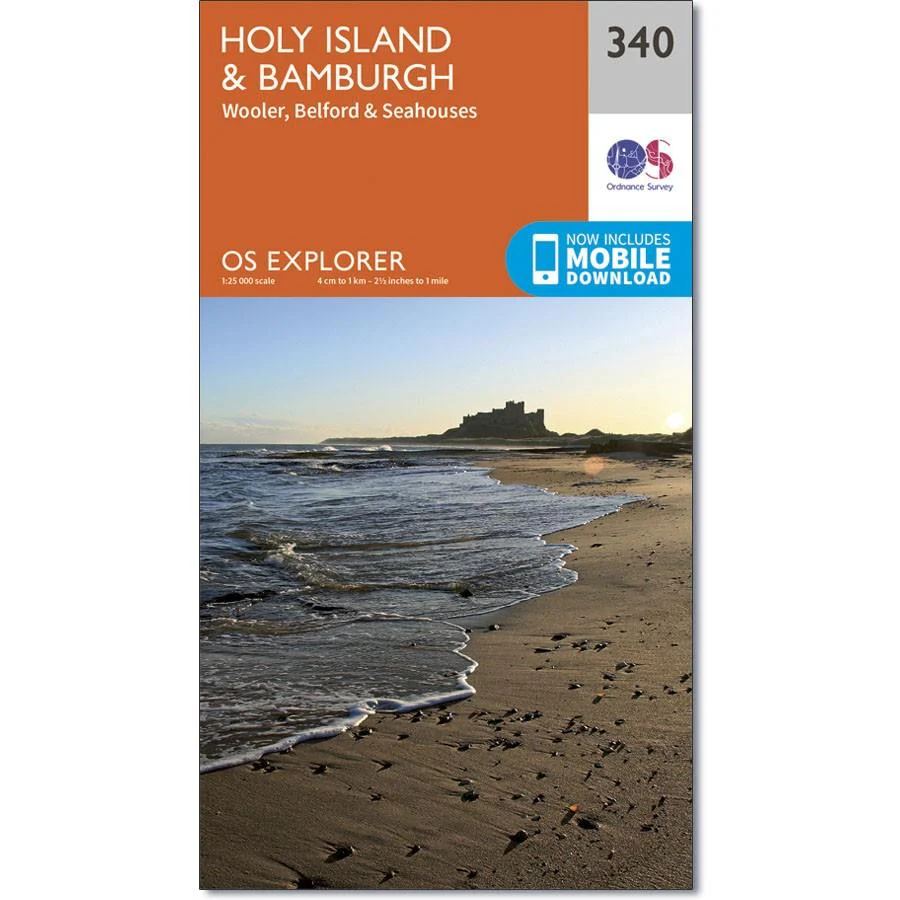 Ordnance Survey Explorer Map 340 Holy Island &amp; Bamburgh