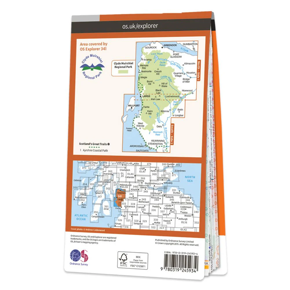 Ordnance Survey Explorer Map 341 Greenock, Largs & Millport - Image 3