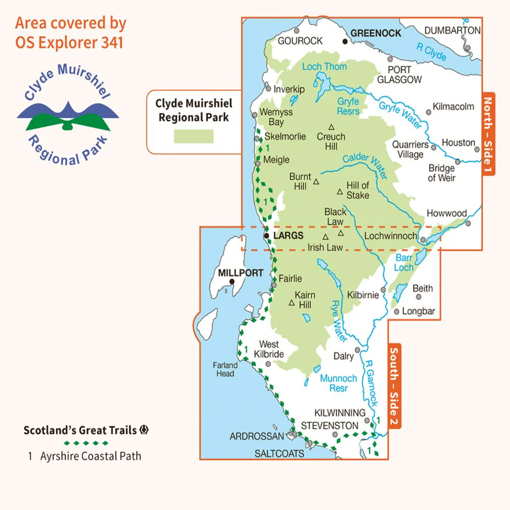 Ordnance Survey Explorer Map 341 Greenock, Largs & Millport - Image 4