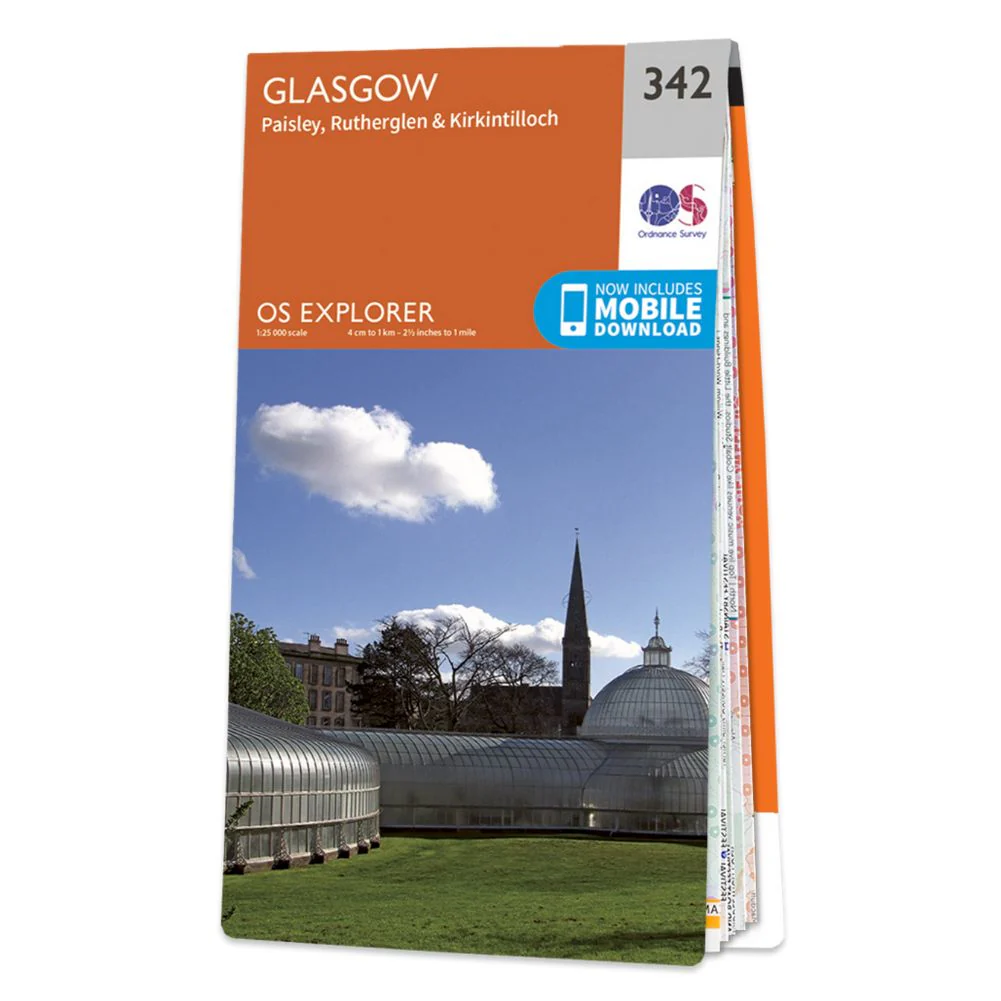 Ordnance Survey Explorer Map 342 Glasgow - Image 2