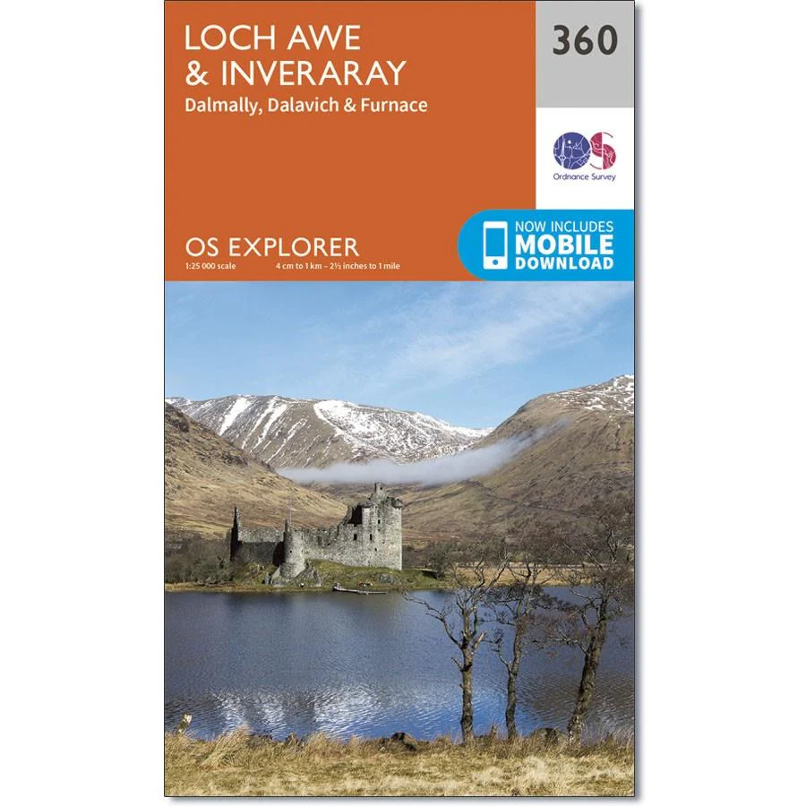 Ordnance Survey Explorer Map 360 Loch Awe & Inveraray