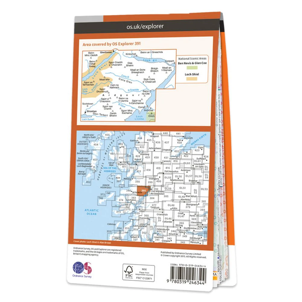 Ordnance Survey Explorer Map 391 - Ardgour & Strontian - Image 3