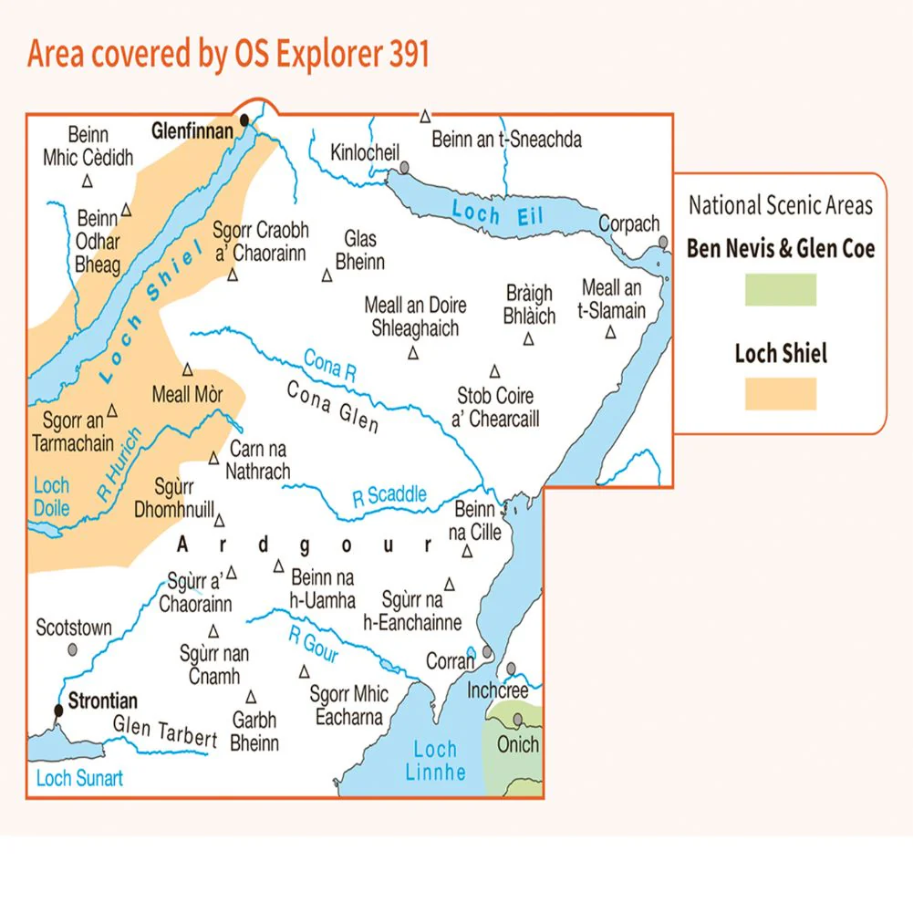 Ordnance Survey Explorer Map 391 - Ardgour & Strontian - Image 4