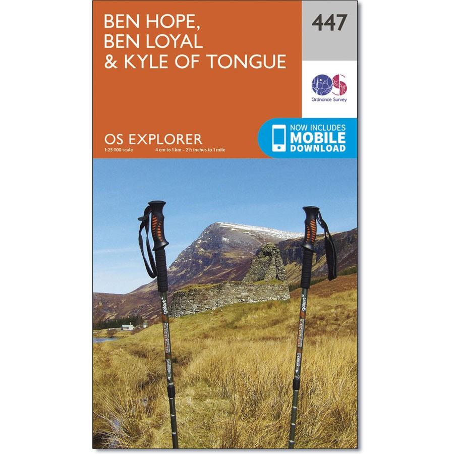 Ordnance Survey Explorer Map 447 Ben Hope, Ben Loyal & Kyle of Tongue