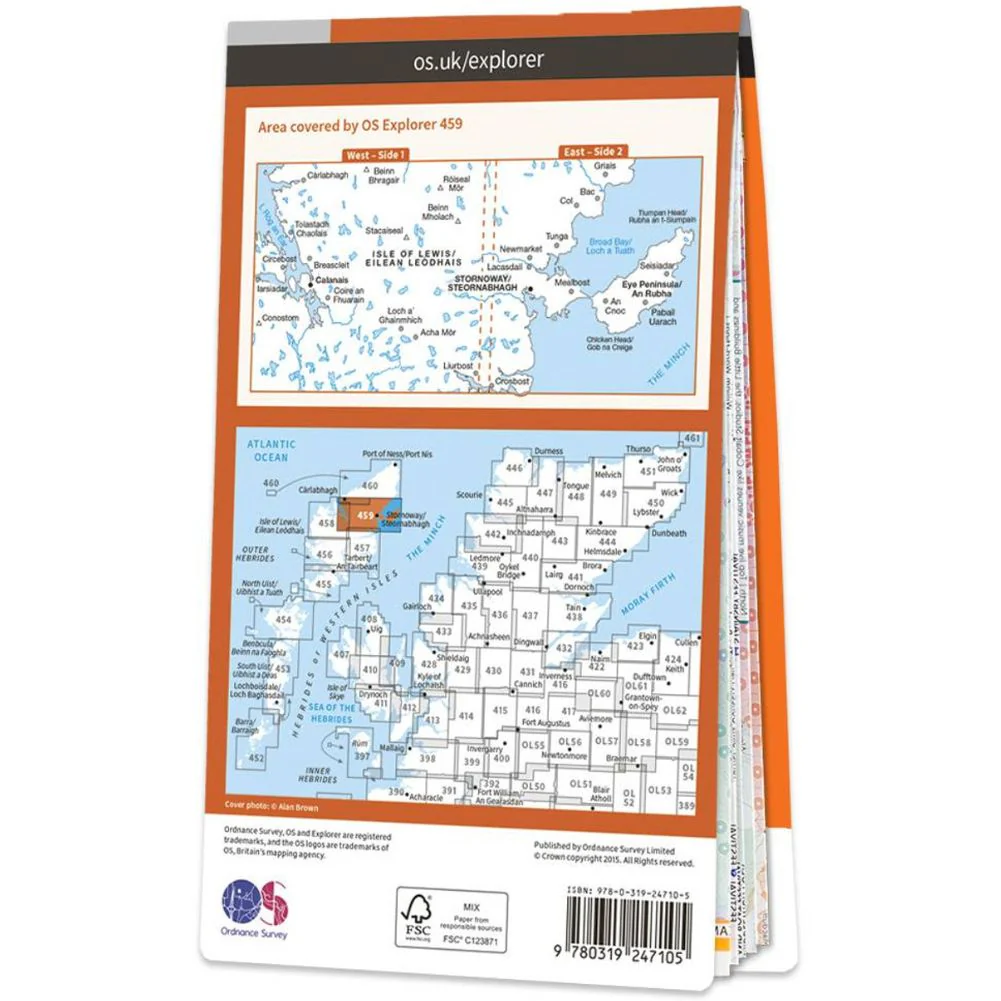 Ordnance Survey Explorer Map 459 Central Lewis & Stornoway - Image 3