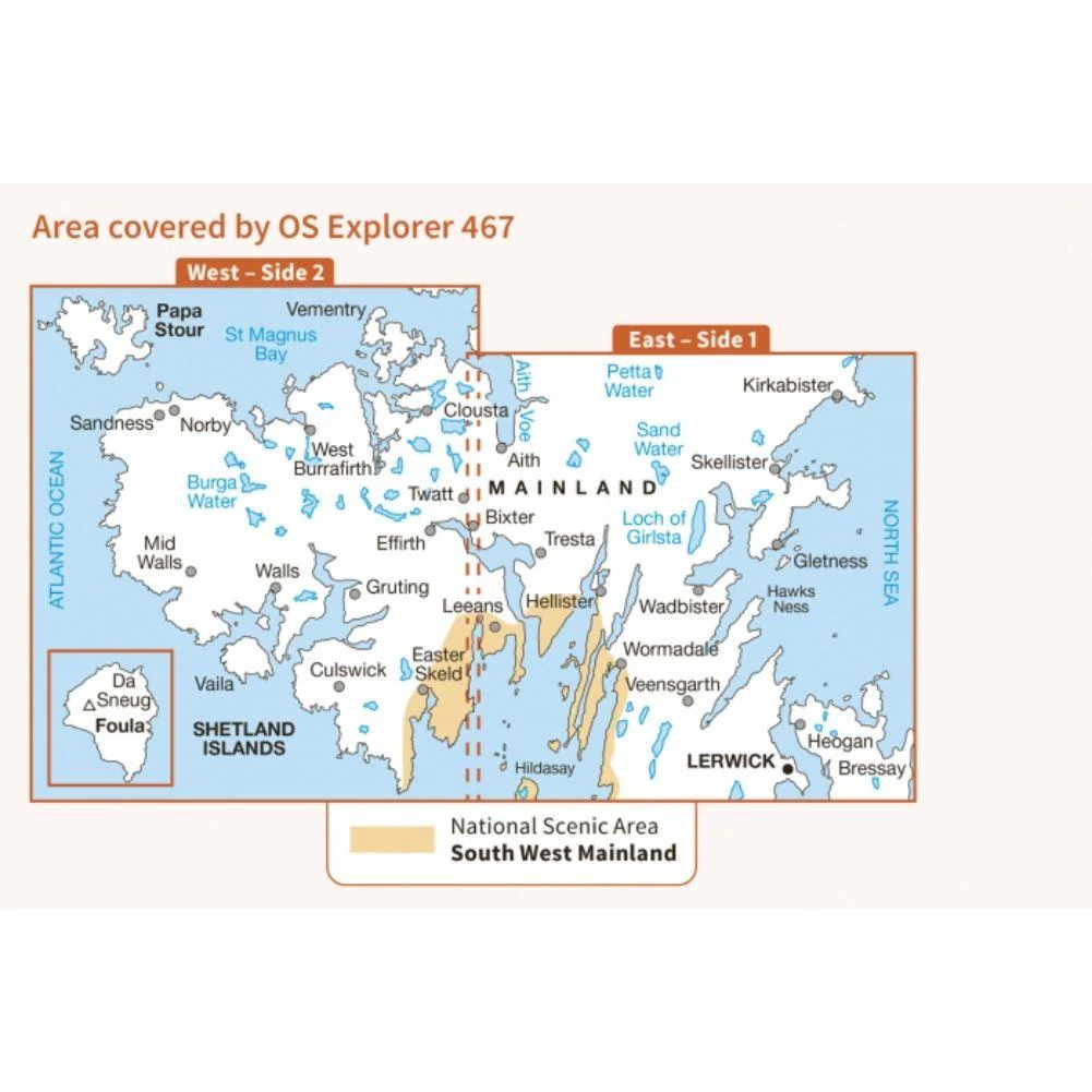 Ordnance Survey Explorer Map 467 Sheltand - Mainland Central - Image 3