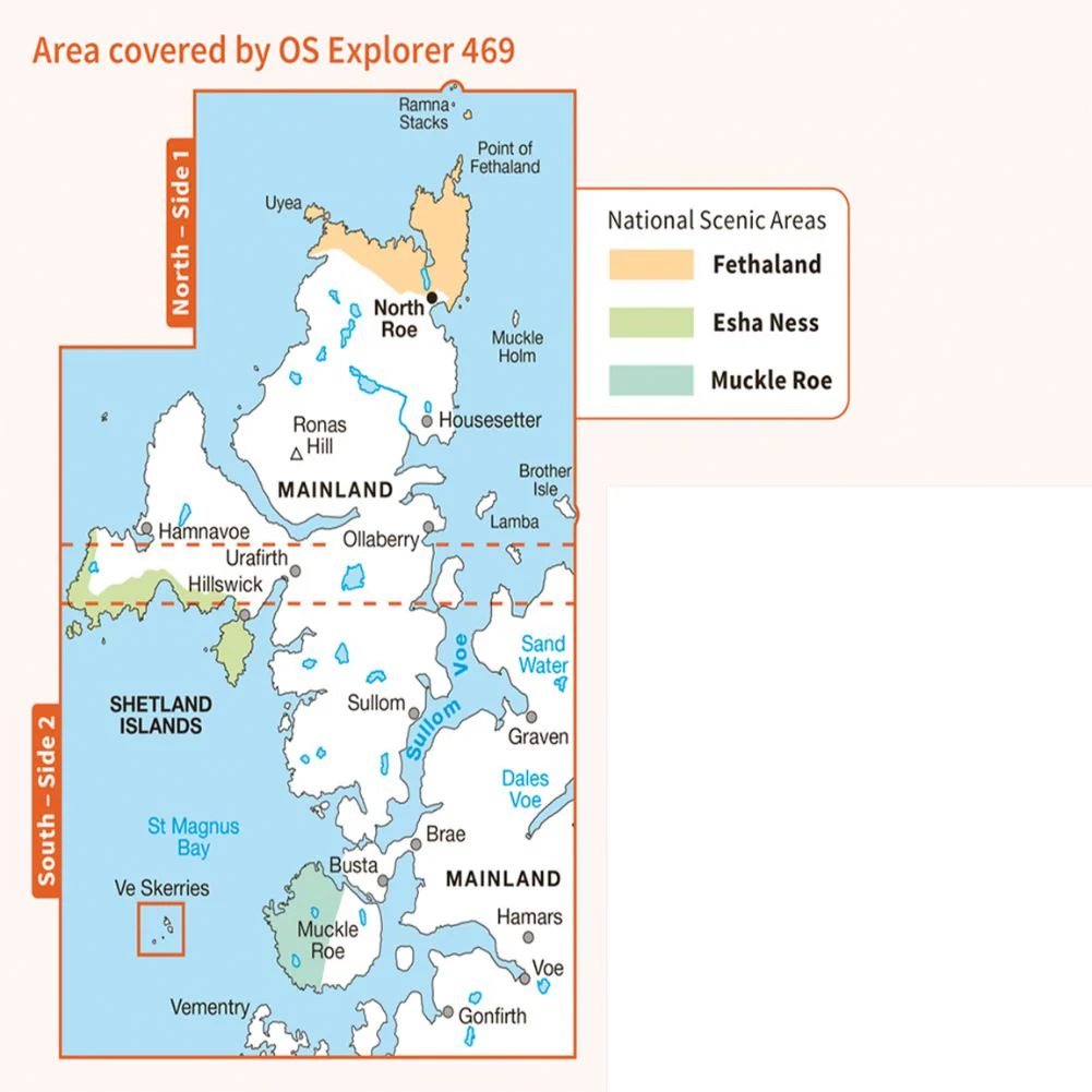 Ordnance Survey Explorer Map 469- Shetland - Mainland North West - North Roe & Sullom Voe - Image 3