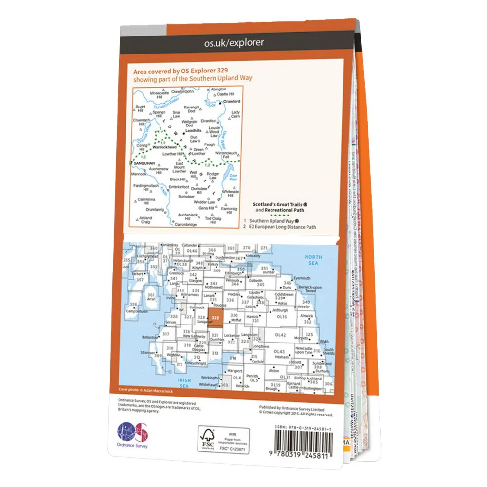 Ordnance Survey Explorer Map 329 Lowther Hills, Sanquhar & Leadhills - Image 3